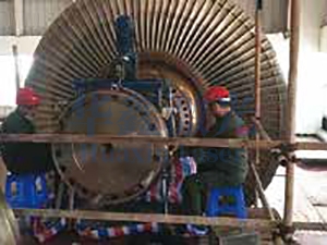 汽轮机转子现场加工中